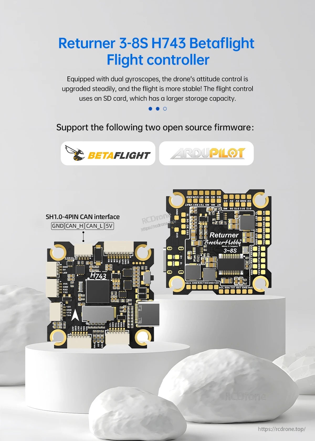BrotherHobby Returner 3-8S H743 Betaflight Flight controller
