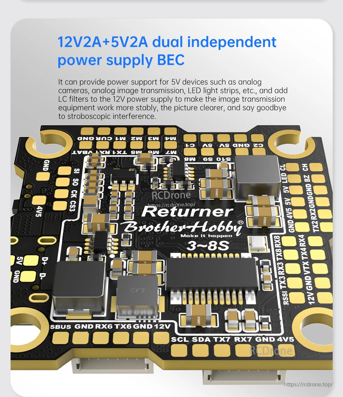 BrotherHobby Returner 3-8S H743 Betaflight Flight controller