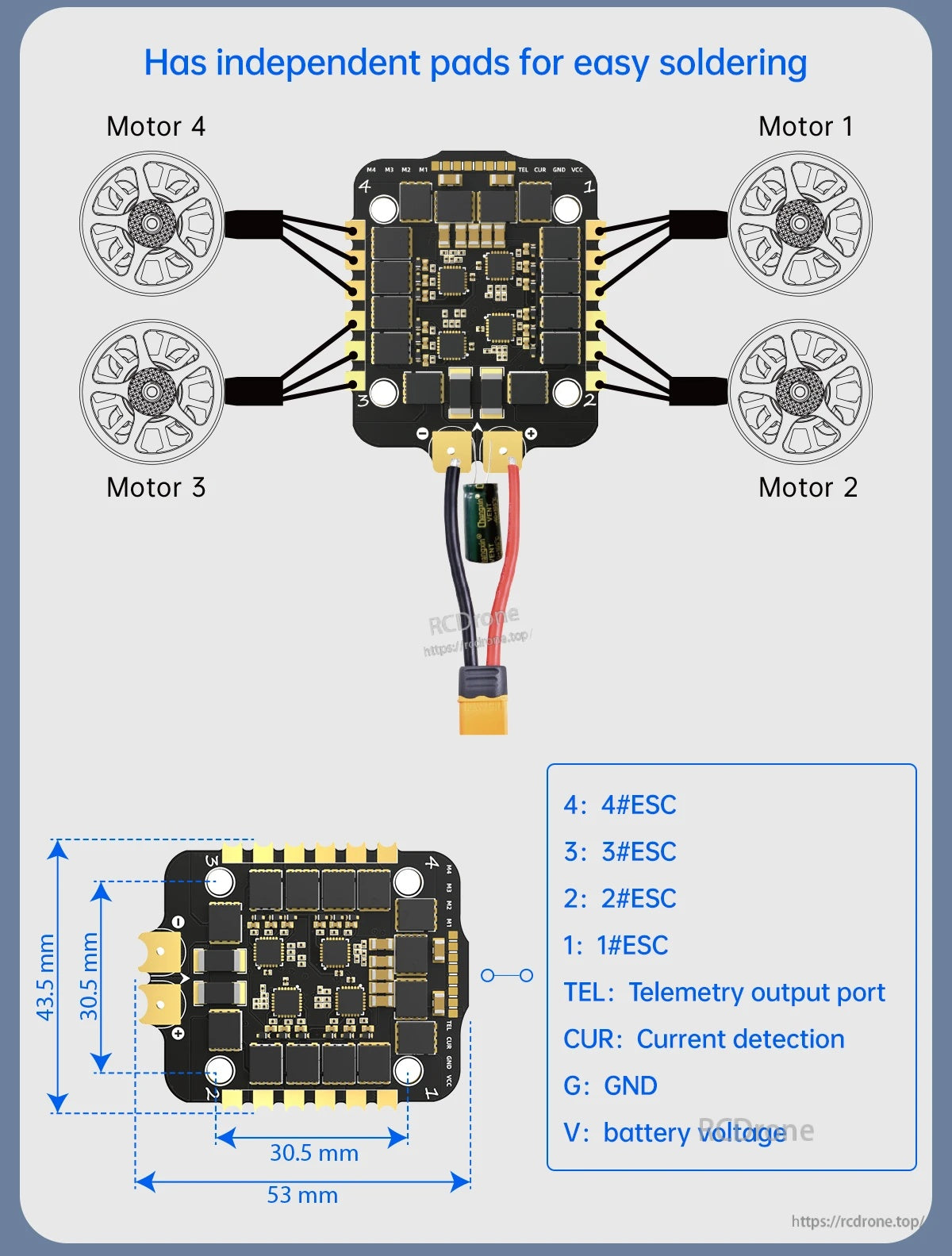 BrotherHobby Returner 4-8S 32bit am32 70A 4in1 ESC V1 PRO