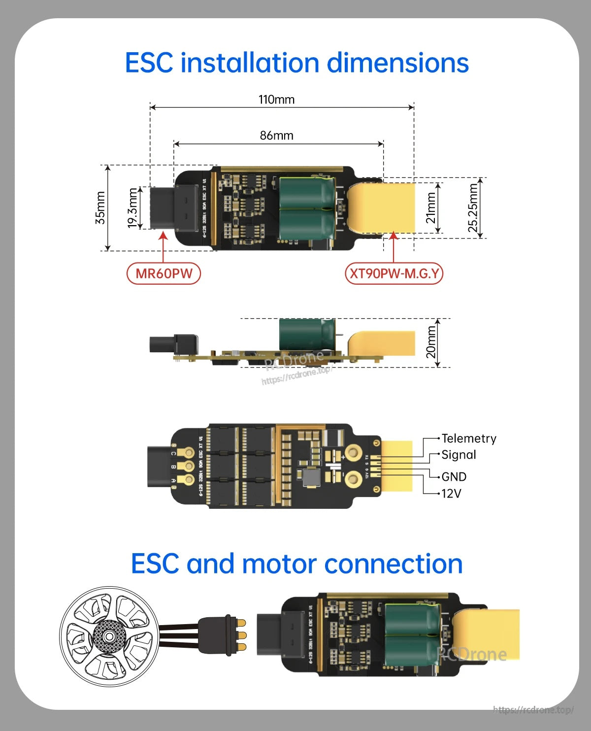 BrotherHobby Returner 6-12S 32Bit am32 90A ESC XT V1