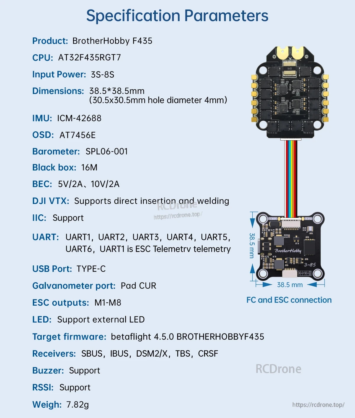 BrotherHobby Returner 3-8S F435 Betaflight Flight controller