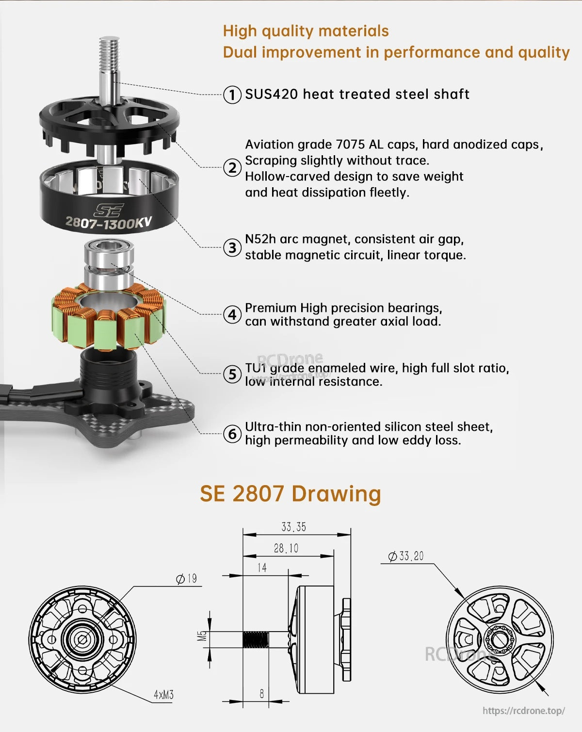 BrotherHobby SE 2807 1300KV Motor(CW)