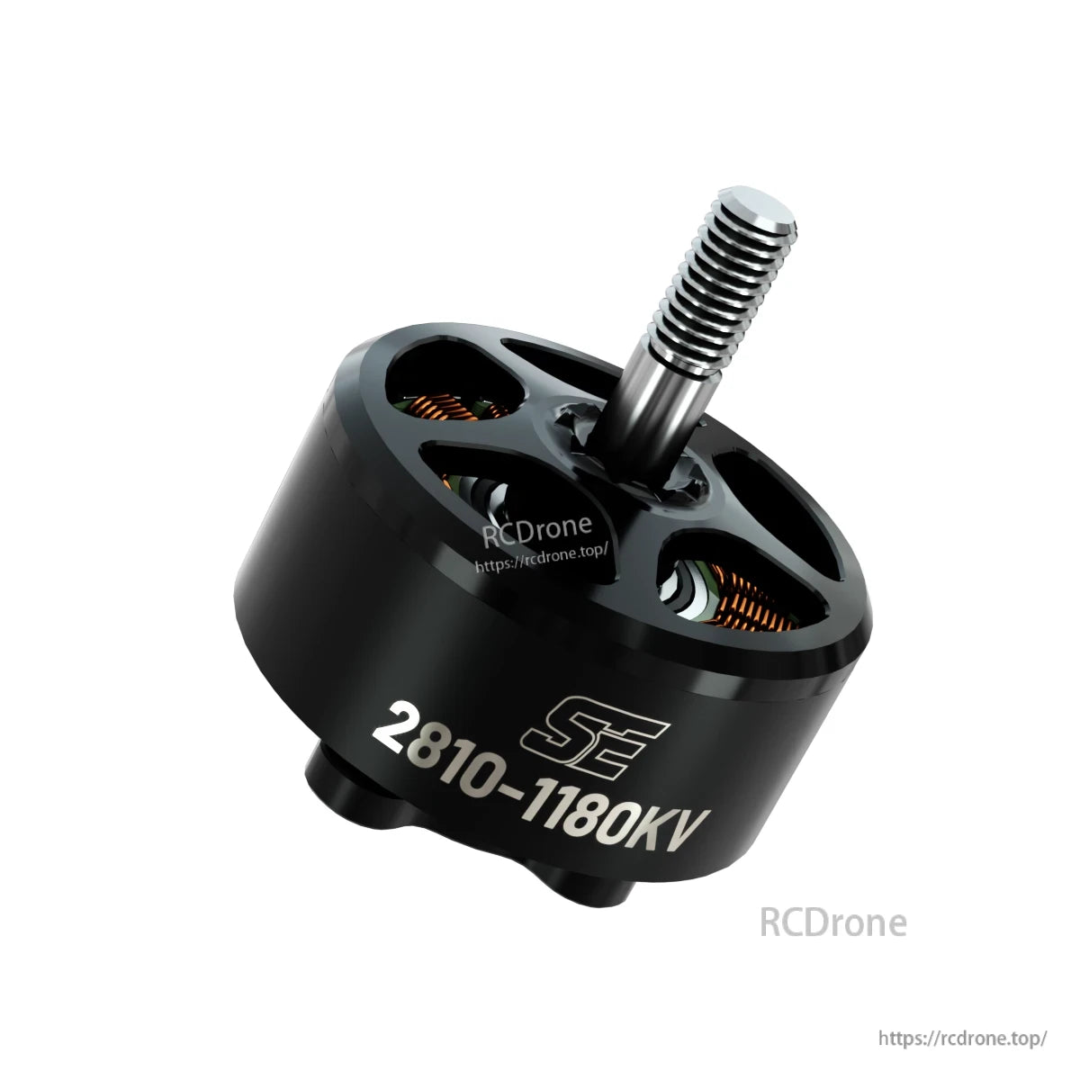 BrotherHobby SE 2810 1180KV Motor, BrotherHobby SE 2810 1180KV brushless drone motor with black housing and threaded shaft