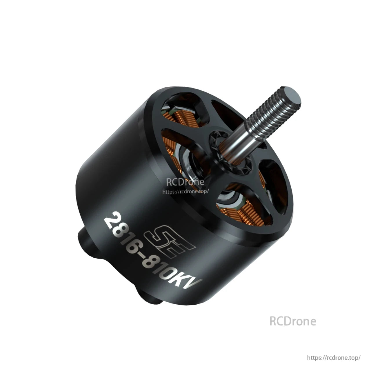 BrotherHobby SE 2816 810KV CW Brushless Motor, BrotherHobby SE 2816-810KV brushless drone motor with threaded shaft and black housing