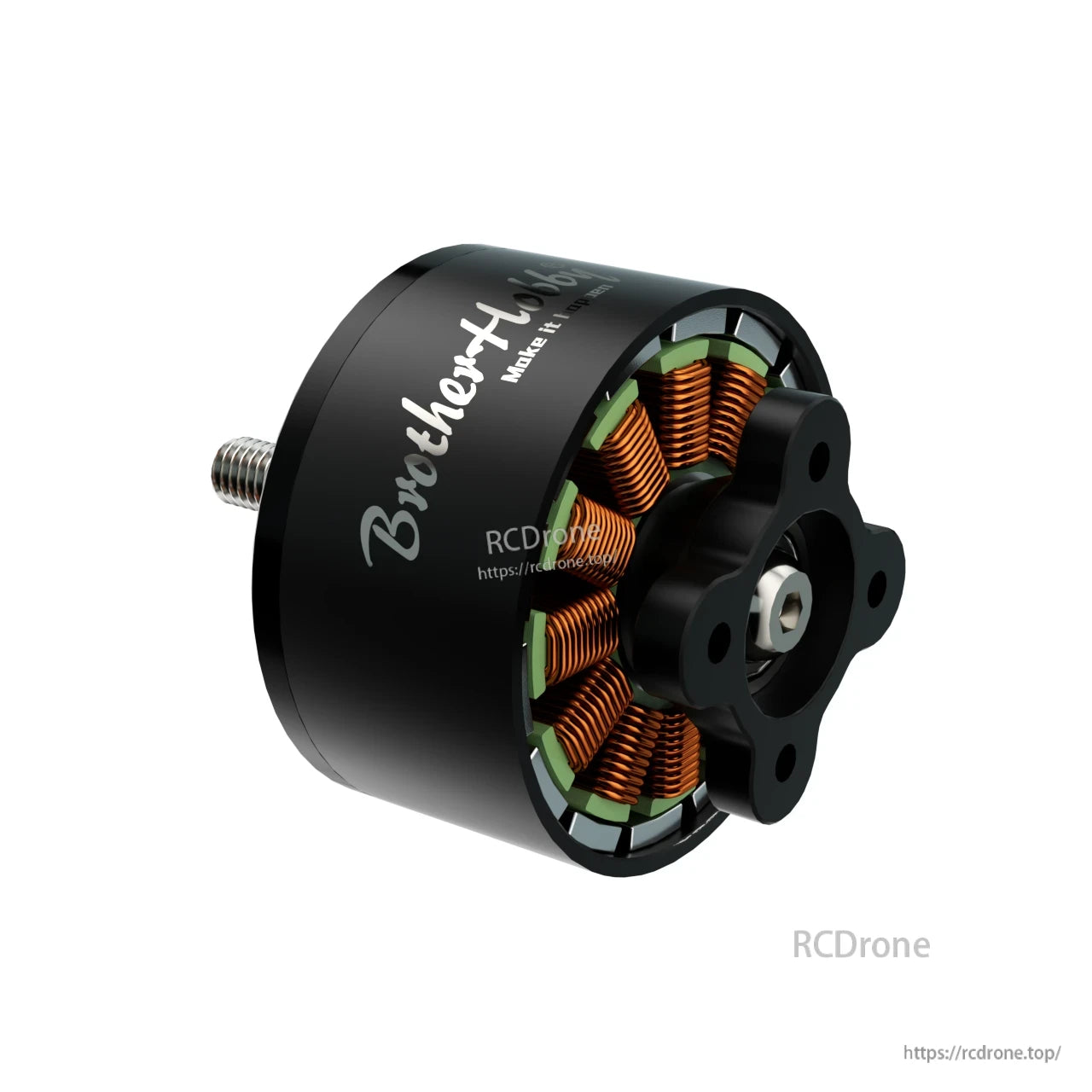 BrotherHobby SE 3115 900KV Motor, BrotherHobby SE 3115 900KV brushless drone motor in black with exposed copper windings and threaded shaft