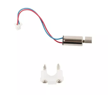TX16S MKII vibe motor with red and blue wires, micro plug, plus white mounting bracket