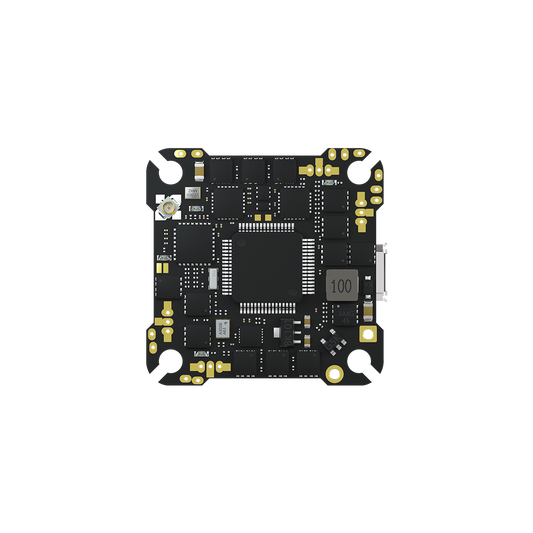CADDXFPV F405HD ELRS AIO flight controller with 20A 4-in-1 ESC, top view with USB port