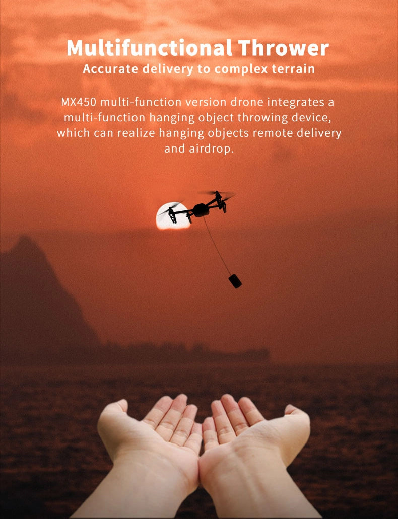 Skydroid MX450 Training Drone - 1080P Camera 5KM Long Range 450MM Wheelbase Multifunctional Training Drone RTF Industrial Drone 13 Skydroid MX450 Training Drone, drone integrates a multi-function hanging object throwing device . device can realize hanging objects