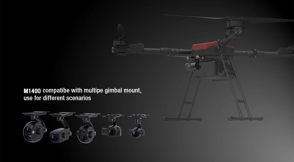 ARRIS M1400 Industrial Drone - 4 Axis Payload 22KG 15KM Long Rang Quadcopter with Hobbwing X9 PLUS Power System for Resuce Mapping Inspection 6 ARRIS M1400 Industrial Drone, M1400 compatibe with multipe gimbal mount; use for different