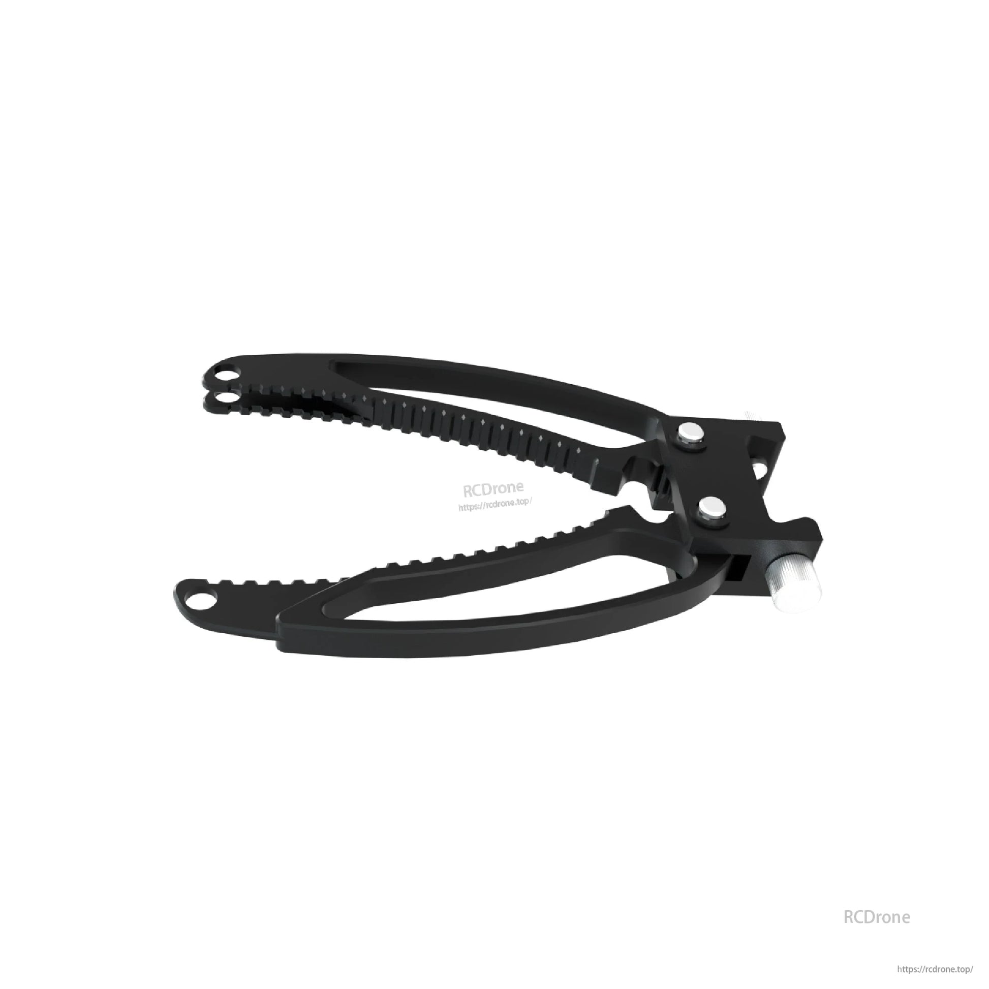 CHASING Grabber Arm 2: black, ergonomic two-jaw clamp with interchangeable heads, offering precision grip and durable construction for versatile underwater tool use.
