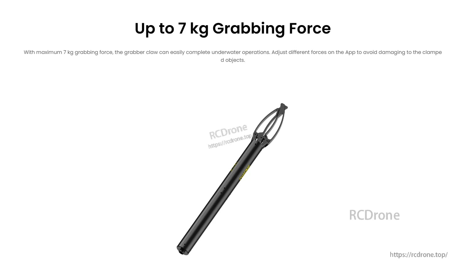 CHASING M2 ROV Gripper, Adjustable up to 7 kg grip force via app for underwater use.