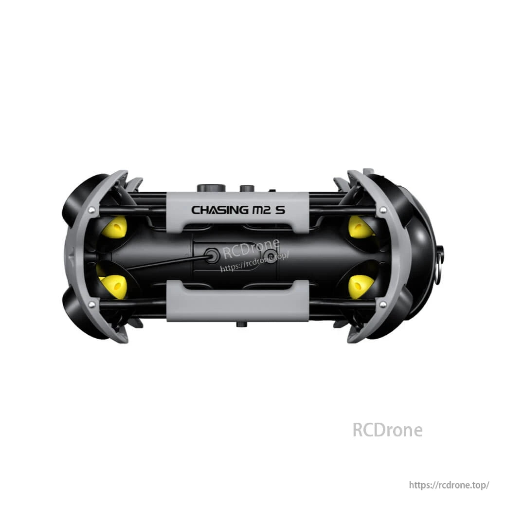 The M2 ROV features a 4K camera, capable of diving to 100m depth, with an 8-thruster control system and 4000 lumens lights.