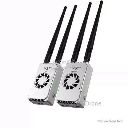 CHINOWING V31 Pro Video Telemetry, CHINOWING V31 Pro telemetry link operates at 800MHz/1.4GHz, offers 5km/50km range, supports LAN, SBUS, TTL/RS232, and includes Air and Ground units.