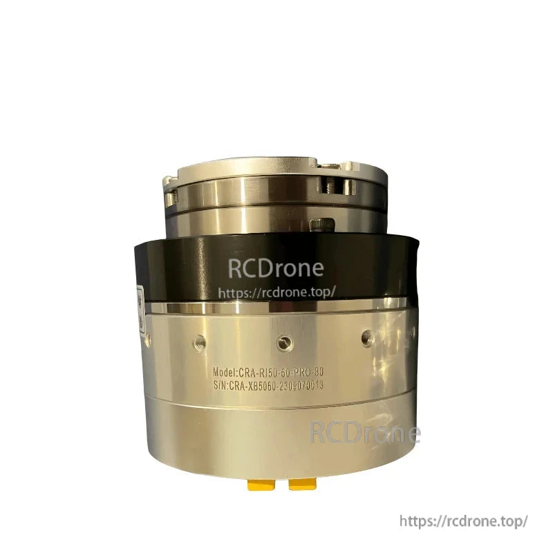 CRA-RI50-60-PRO-S actuator with 51/81/101:1 ratio, 23–34 N·m torque, hollow shaft, 24–48 V, CAN interface, and 17-bit resolution.