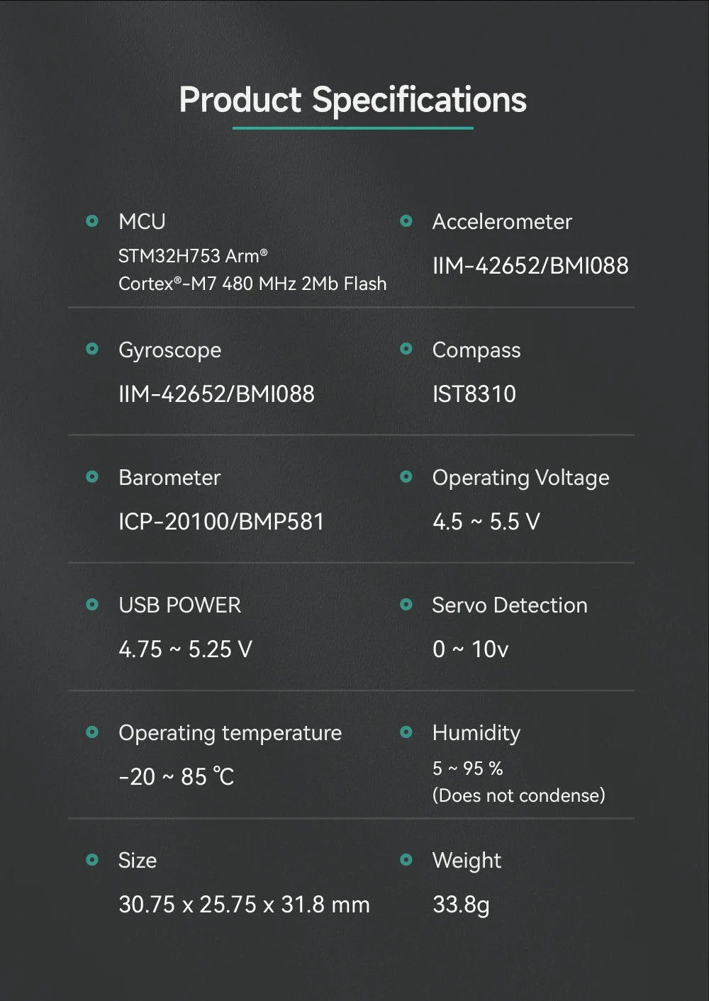 The CUAV 7-Nano Autopilot Flight Controller features a powerful processor, sensors, and wide operating range.