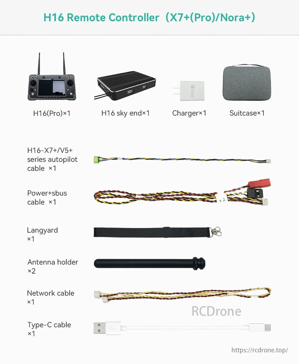 نظام نقل الفيديو عالي الدقة CUAV Black H16 PRO بطول 30 كم - يدعم أجزاء طائرة بدون طيار HDMI RC وجهاز تحكم عن بعد لفحص خرائط Pixhawk