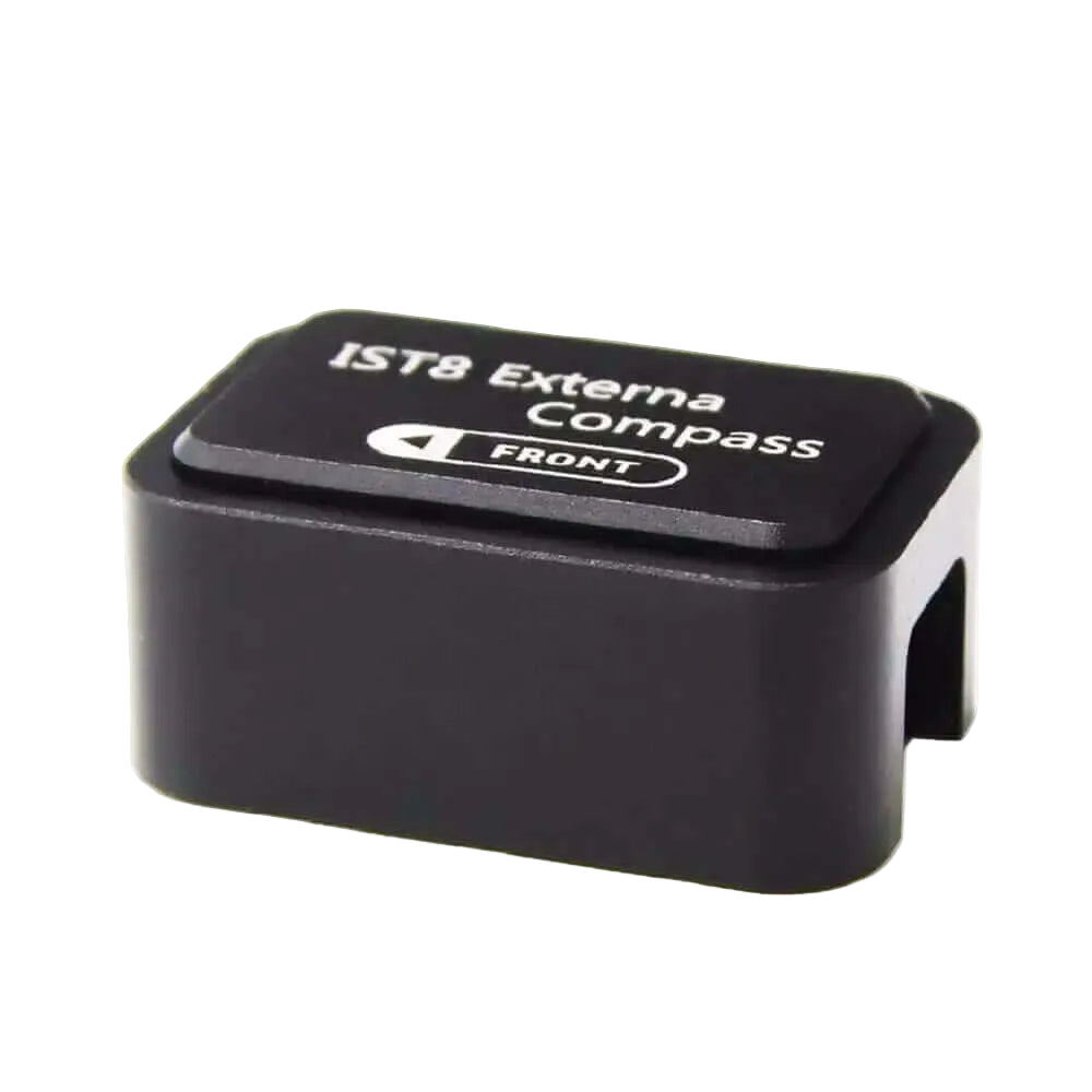 CUAV IST8 External Compass GPS, CUAV IST8 external compass module in black housing with a labeled front orientation arrow on the top
