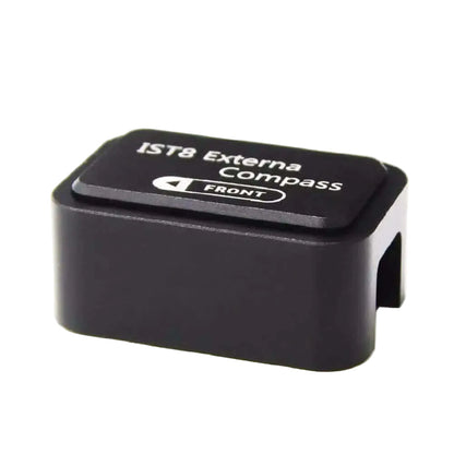 CUAV IST8 External Compass GPS, CUAV IST8 external compass module in black housing with a labeled front orientation arrow on the top