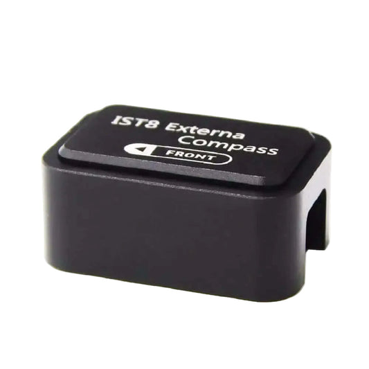 CUAV IST8 External Compass GPS, CUAV IST8 external compass module in black housing with a labeled front orientation arrow on the top