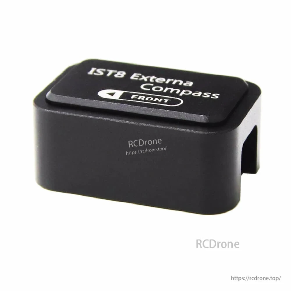 CUAV IST8 External Compass GPS, CUAV IST8 external compass module in black housing with a front-direction arrow marking on the top label