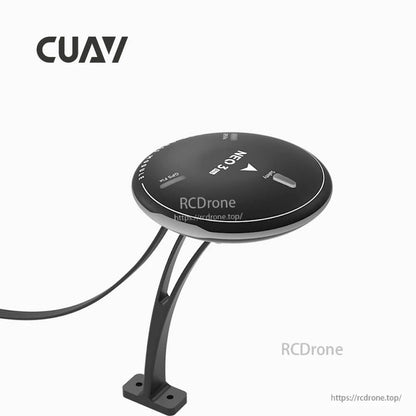CUAV NEO 3 Pro GPS puck module with mast mount bracket and cable for drone installation