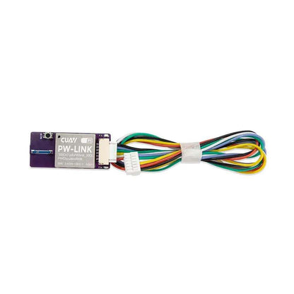 CUAV PW-LINK drone telemetry WiFi module board with white connector and multicolor wiring harness