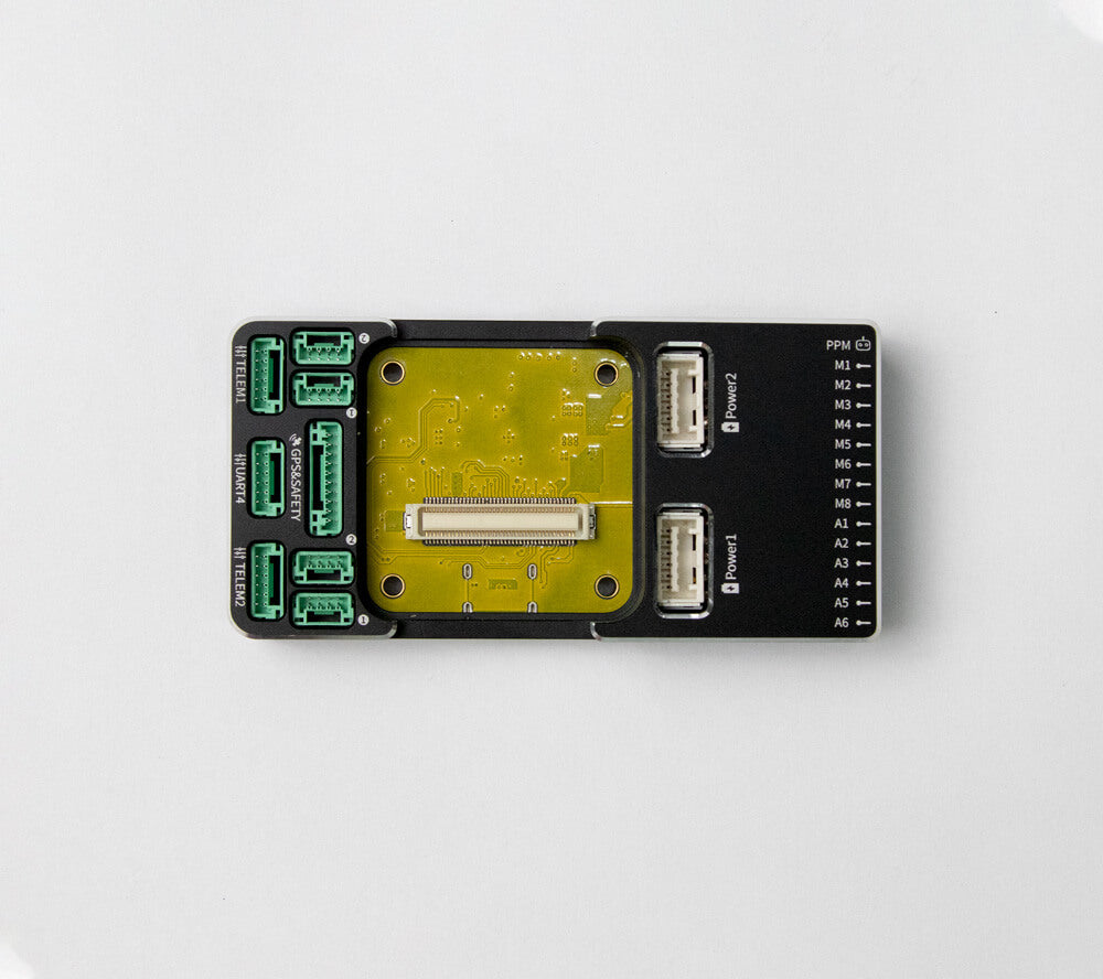 CUAV V5+/X7+ carrier base board flight controller with GPS/telemetry ports, Power1/Power2 and M1–M8 outputs