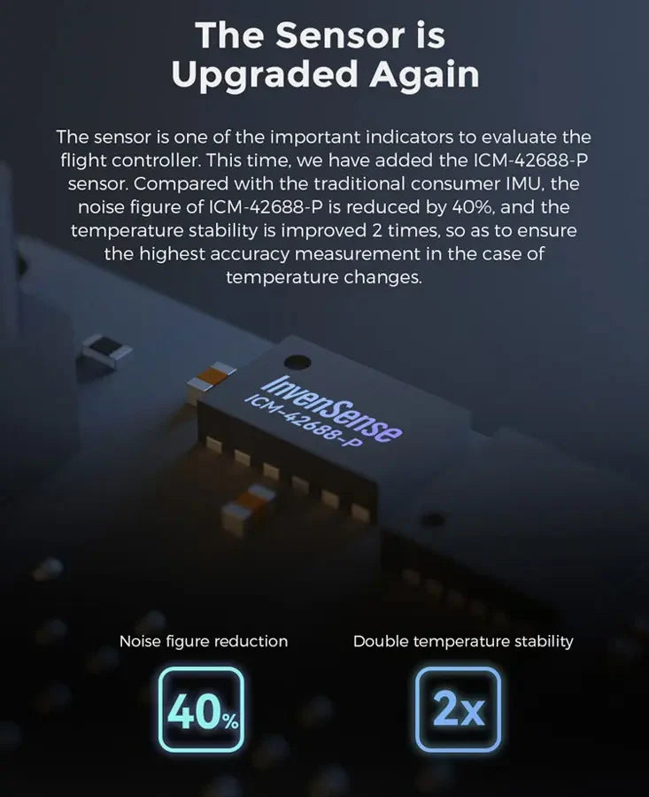 CUAV X7 Plus Flight Controller, the noise figure of ICM-42688-P is reduced by 40%, and the temperature