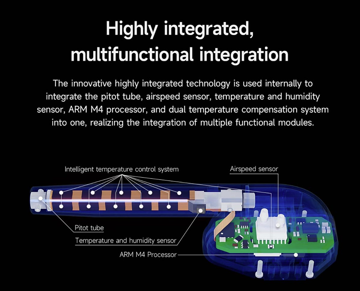 CUAV SKYE 2 Airspeed Sensor, The CUAV Skye 2 Airspeed features highly integrated multifunctional technology combining various sensors and processors for intelligent temperature control and accurate airspeed measurement.