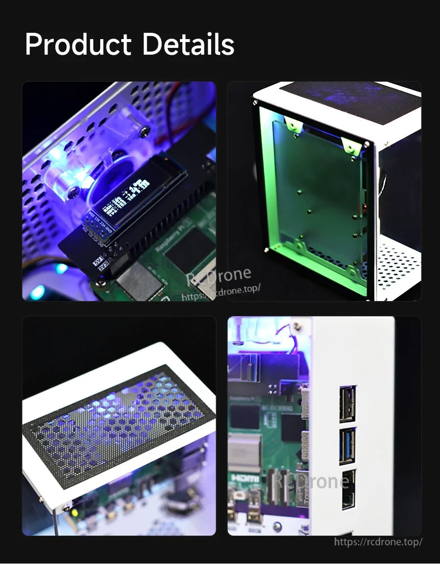 CUBE Pi protective case with ventilated top panel, internal mounting plate, and side cutouts for USB and HDMI ports