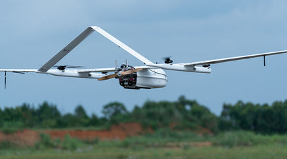 JOUAV CW-25 UAV - Long Endurance Hybrid Gasoline & Battery VTOL Drone 2.1M Fuselage 4.0m Wingspan 50KM / 100KM Radio Link 7000M Ceiling 360Min