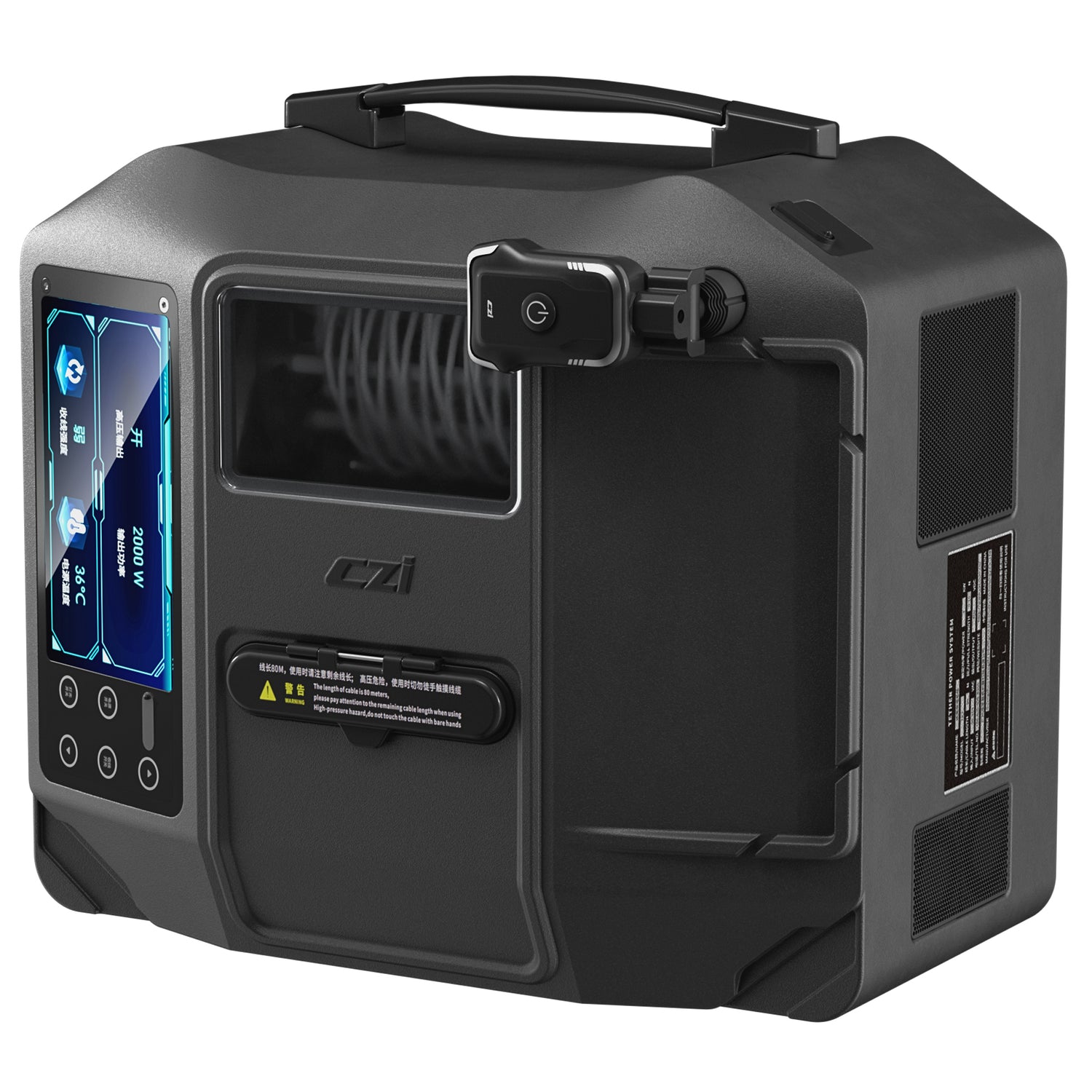 The CZI TK3 Tethered Power System enables efficient power transmission while keeping drones grounded, reducing risk of damage or loss during flight.