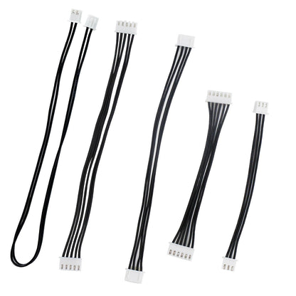 Yahboom XH2.54 (XH2.5) connection cable set with multiple pin counts, black wires and white JST-style plugs