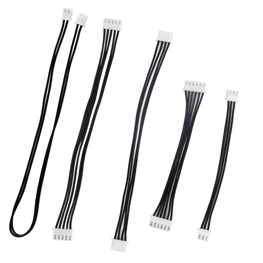 Yahboom XH2.54 (XH2.5) connection cable set with multiple pin counts, black wires and white JST-style plugs