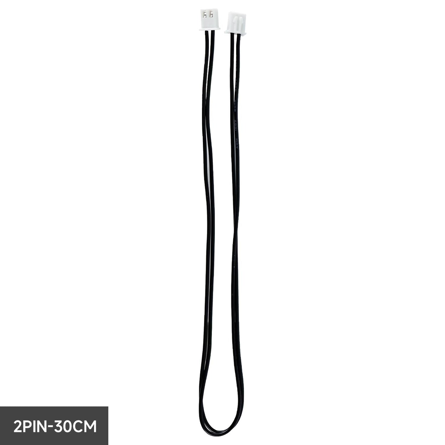 2-pin XH2.54 connection cable, 30 cm length, looped black wire with white 2-pin connectors