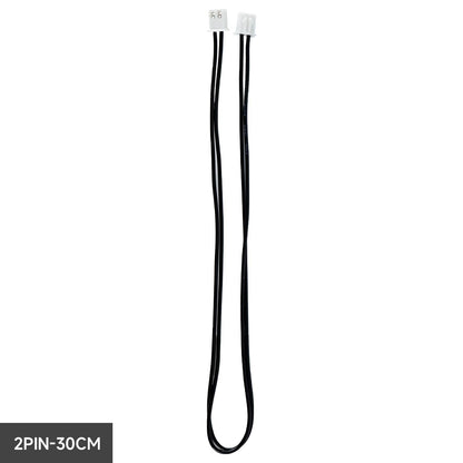 2-pin XH2.54 connection cable, 30 cm length, looped black wire with white 2-pin connectors