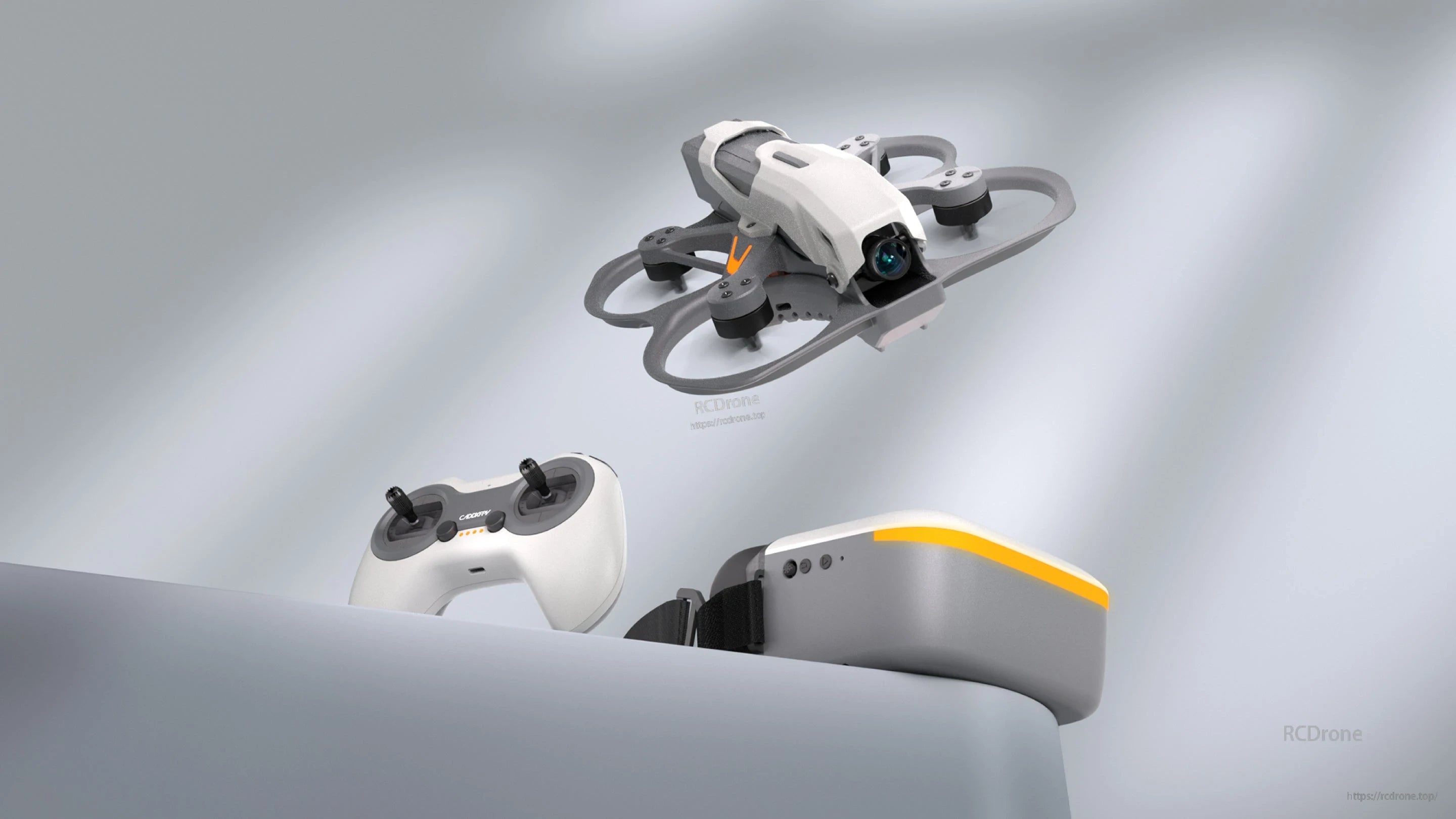 CaddxFPV, The FPV view features a 4.5-inch high-resolution display, customizable lenses, and recording capabilities.