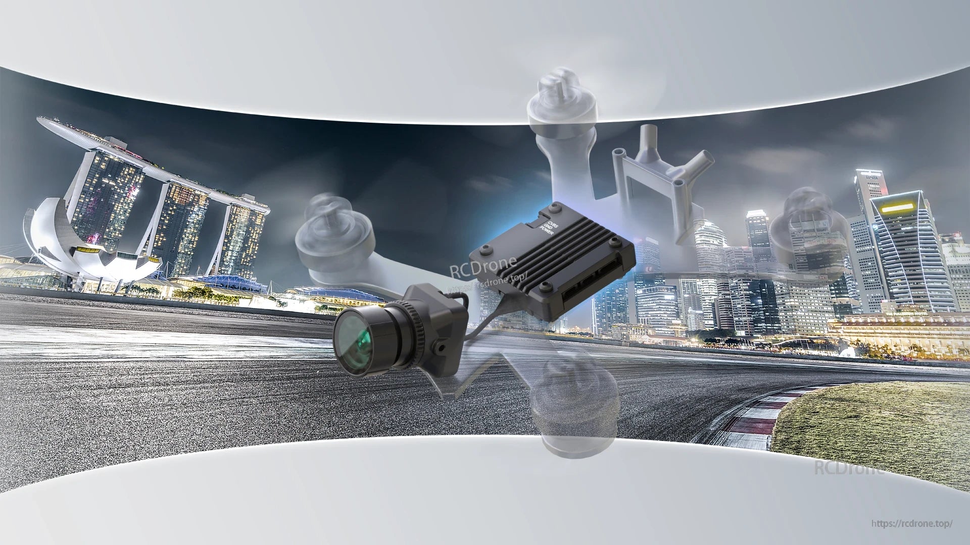 CaddxFPV Gazer Analog Camera, Enhances brightness, reduces noise, and maintains natural colors for day or night photography using AI processing.