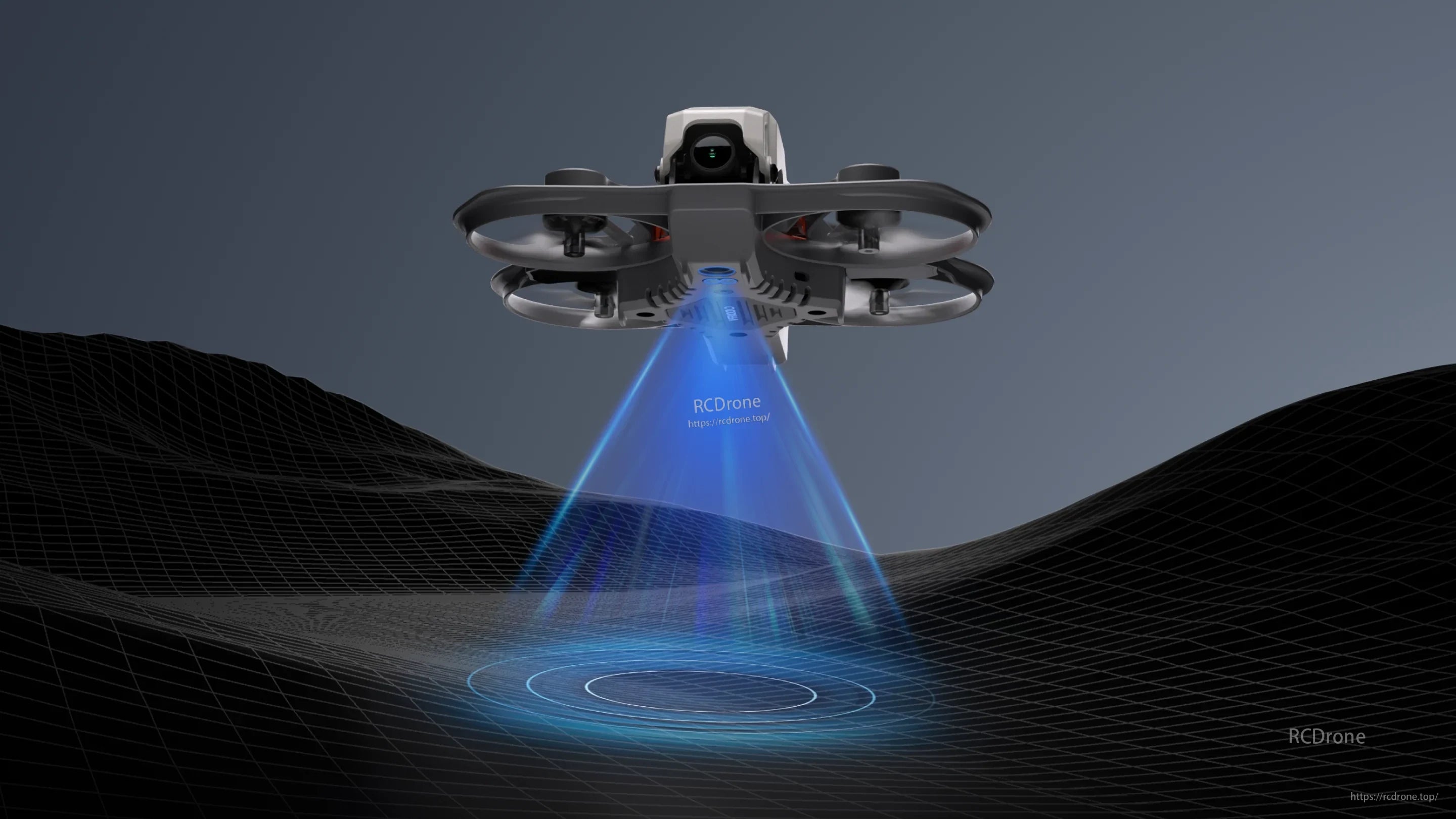 Protos 1.6in FPV drone illustrating optical flow positioning for indoor hover stability over the ground