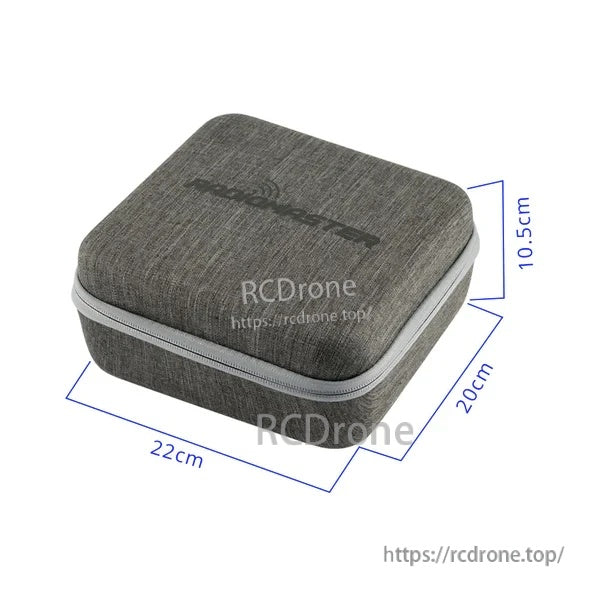 RadioMaster Zorro carry case in grey fabric with zip-around closure, approx. 22 x 20 x 10.5 cm