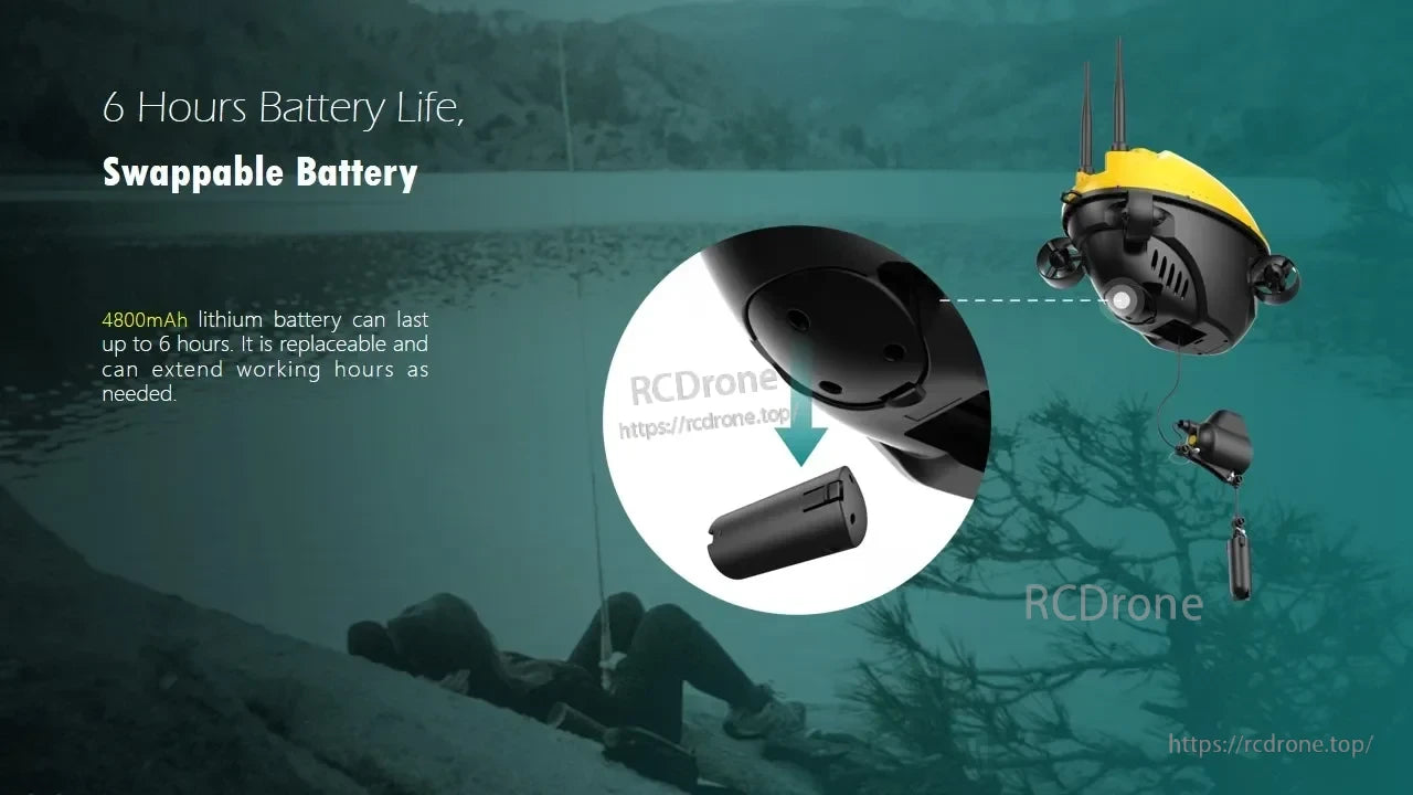 Chasing F1 Pro Underwater ROV Drone, 6-hour battery, swappable 4800mAh lithium for extended use