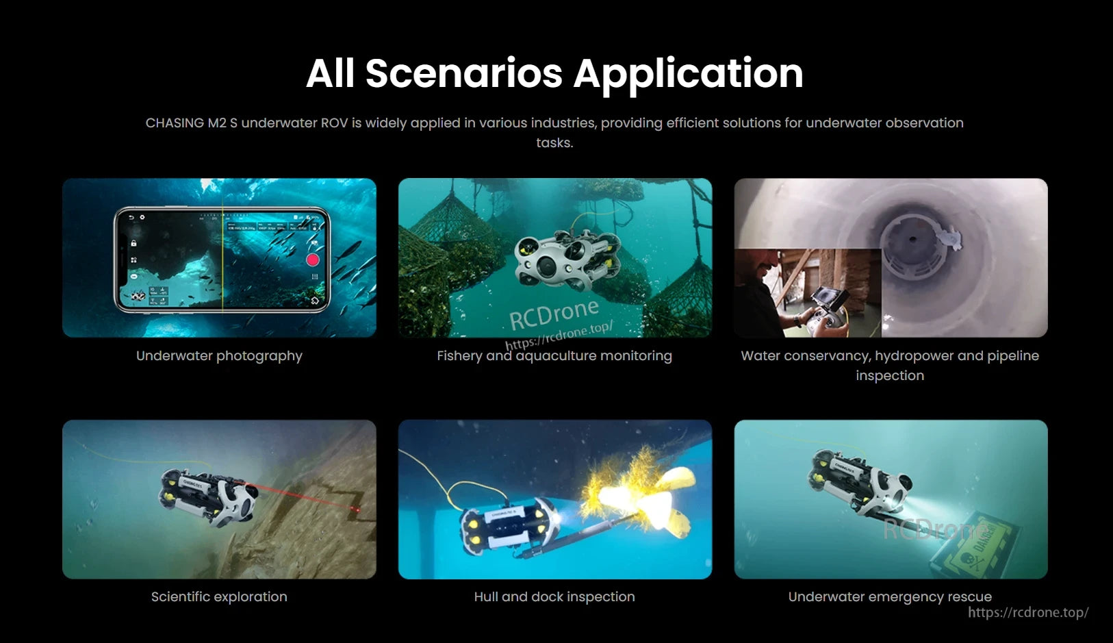 The Chasing M2 Underwater ROV app offers efficient solutions for industries like fishery, aquaculture, and water conservation.