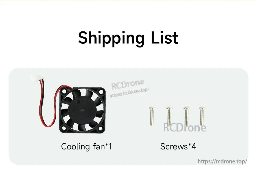 Package contents: one 4020 cooling fan and four mounting screws