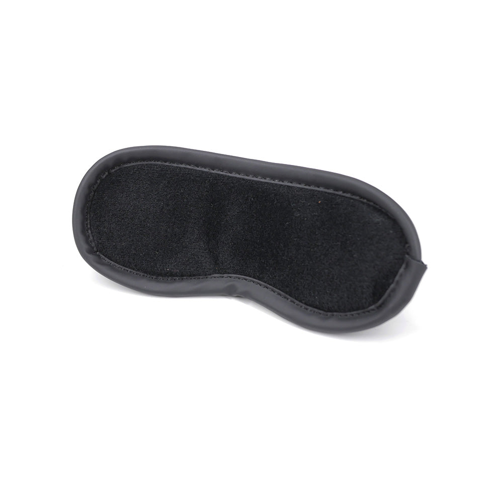 Interior view of goggle cover with soft black lining and padded rim for lens protection