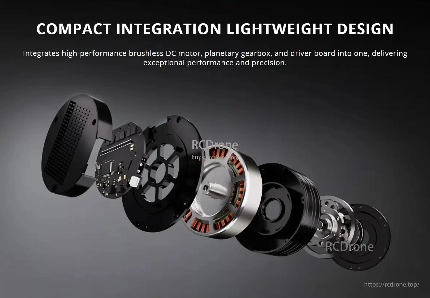 CubeMars AK10-9 Robotic Actuator, Compact, lightweight actuator integrates high-performance motor, gearbox, and driver board.