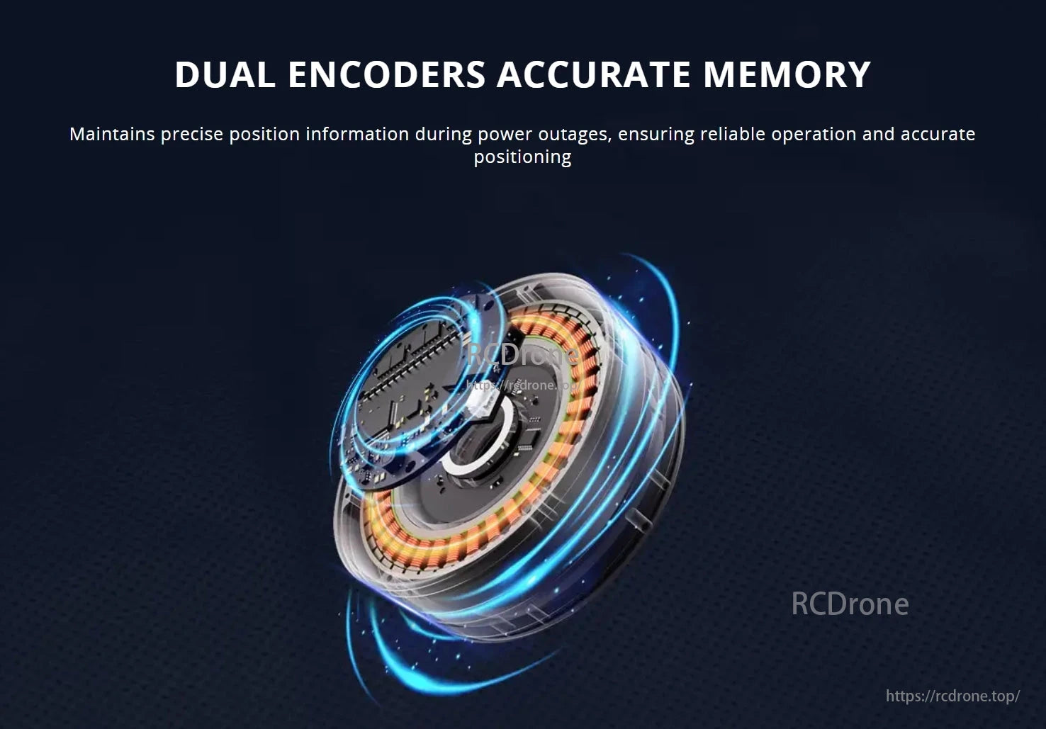 CubeMars AK10-9 Robotic Actuator, Dual encoders ensure precise positioning during power outages.