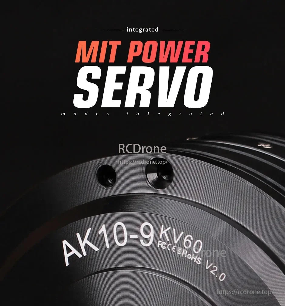 CubeMars AK10 Robotic Actuator, CubeMars AK10-9 KV60 integrated power servo with multiple modes. Certified robotic actuator (FCC, CE, RoHS V2.0).