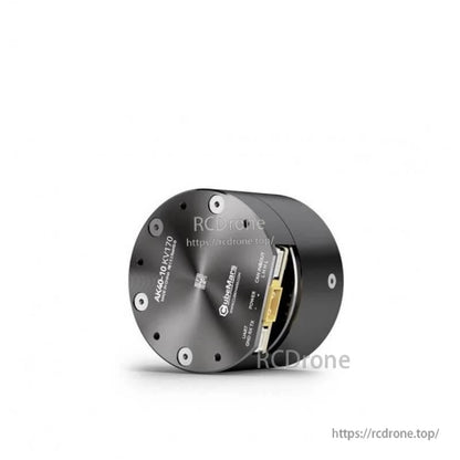 Rear end view showing CubeMars AK40-10 KV170 label and integrated driver port opening