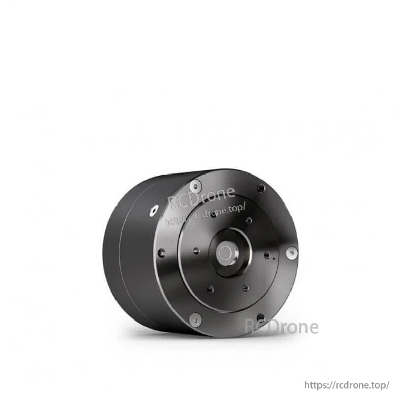 Angled side view of AK40-series integrated gearbox motor showing flange screws and housing profile
