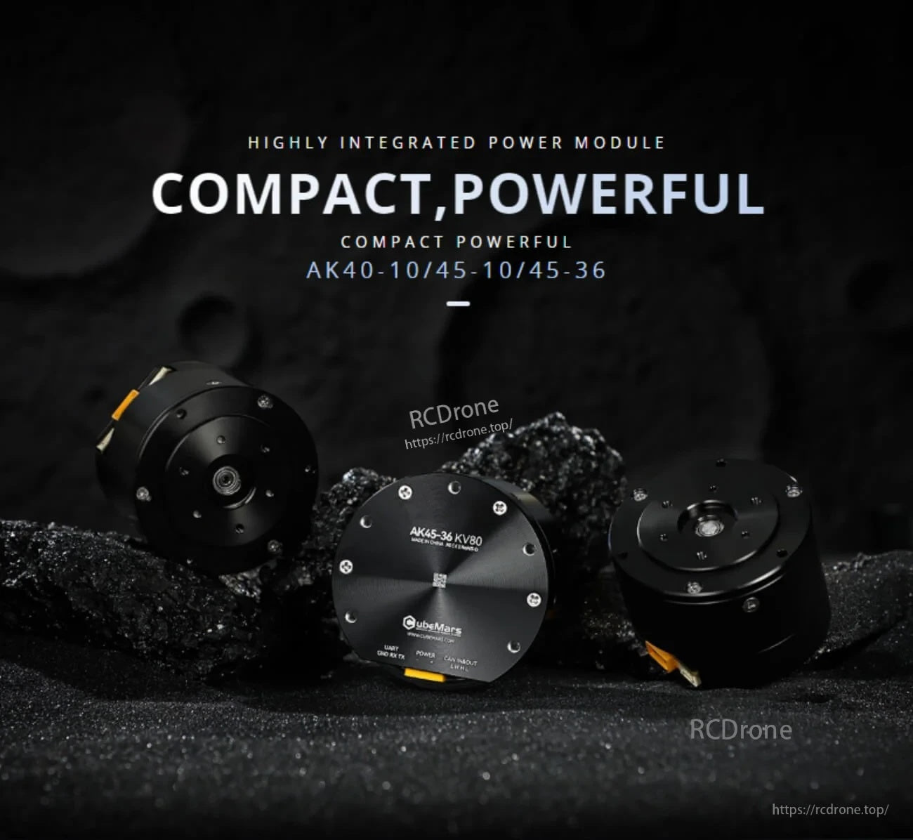 CubeMars AK40-10 KV170 integrated motor module with planetary gearbox and driver for compact robotic actuators